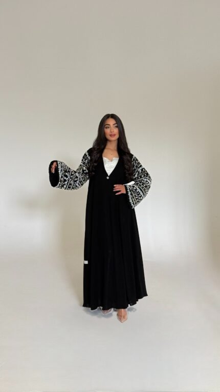 Crystal Noir Abaya - GH101