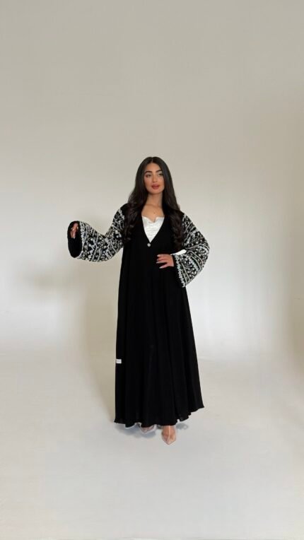Crystal Noir Abaya - GH101