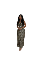 Olive Green Dress -GH105 - Image 2