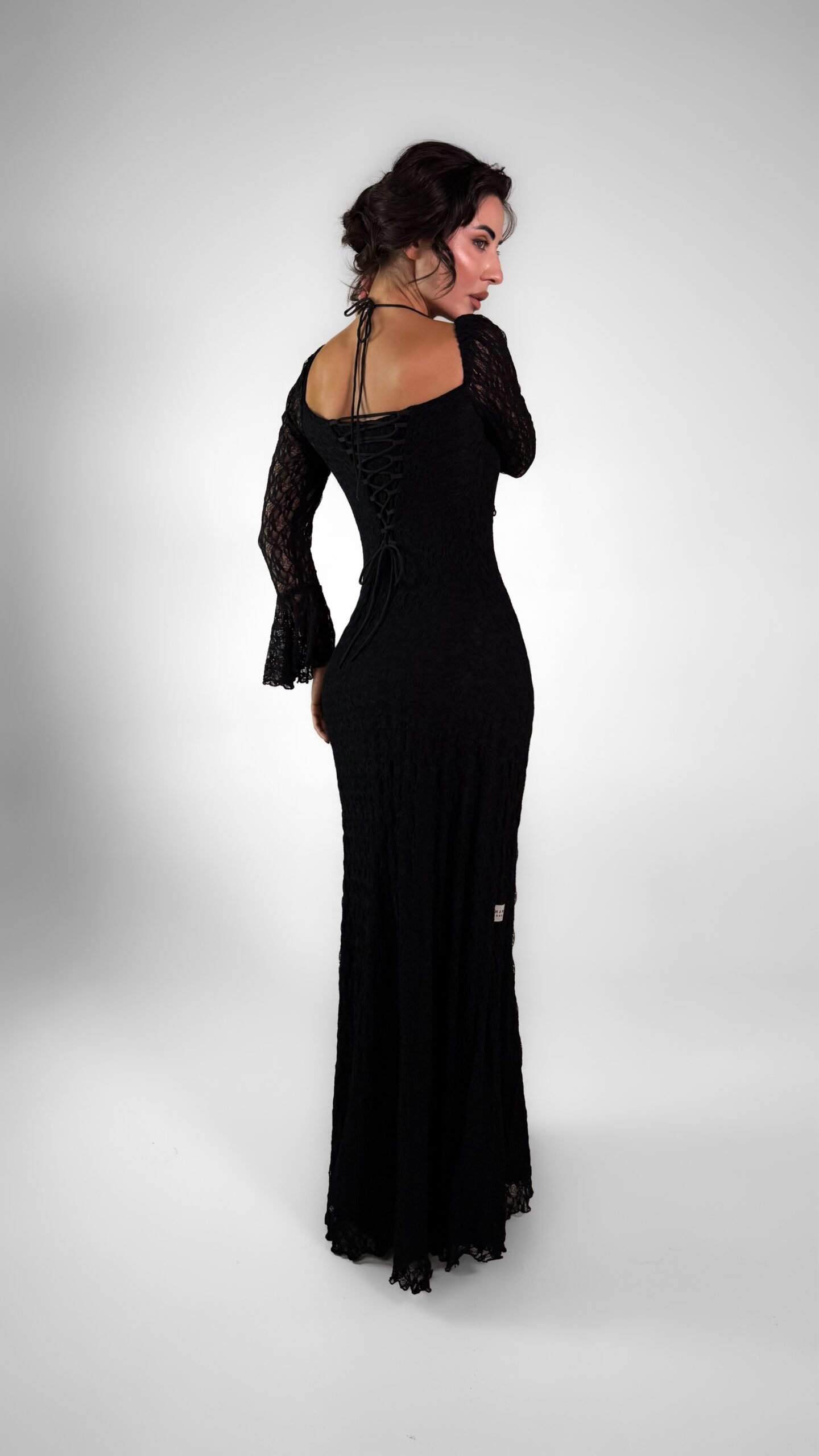 img_6726 Black Lace Sleeved Dress - GH121 - Image 1