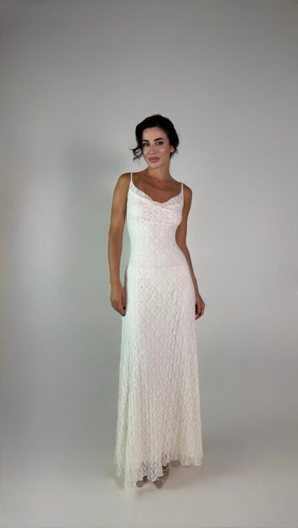 White Lace Slip Dress  - GH127
