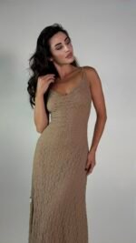 Mocha Nude Lace Slip Dress  - GH128 - Image 8