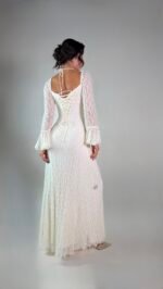 White Lace Sleeved Dress - GH118 - Image 5