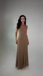 Mocha Nude Lace Slip Dress  - GH128