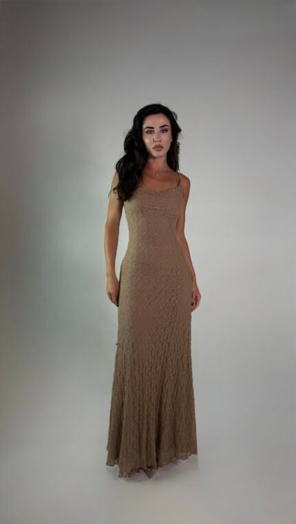 Mocha Nude Lace Slip Dress  - GH128