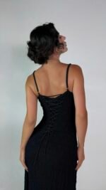 Black Lace Slip Dress  - GH129 - Image 3