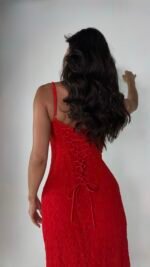 Red Lace Slip Dress  - GH130 - Image 2