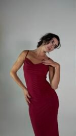 Luxe Red Crystal Stretch Dress - GH131 - Image 4