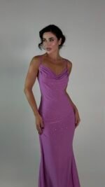 Luxe purple Crystal Stretch Dress - GH132